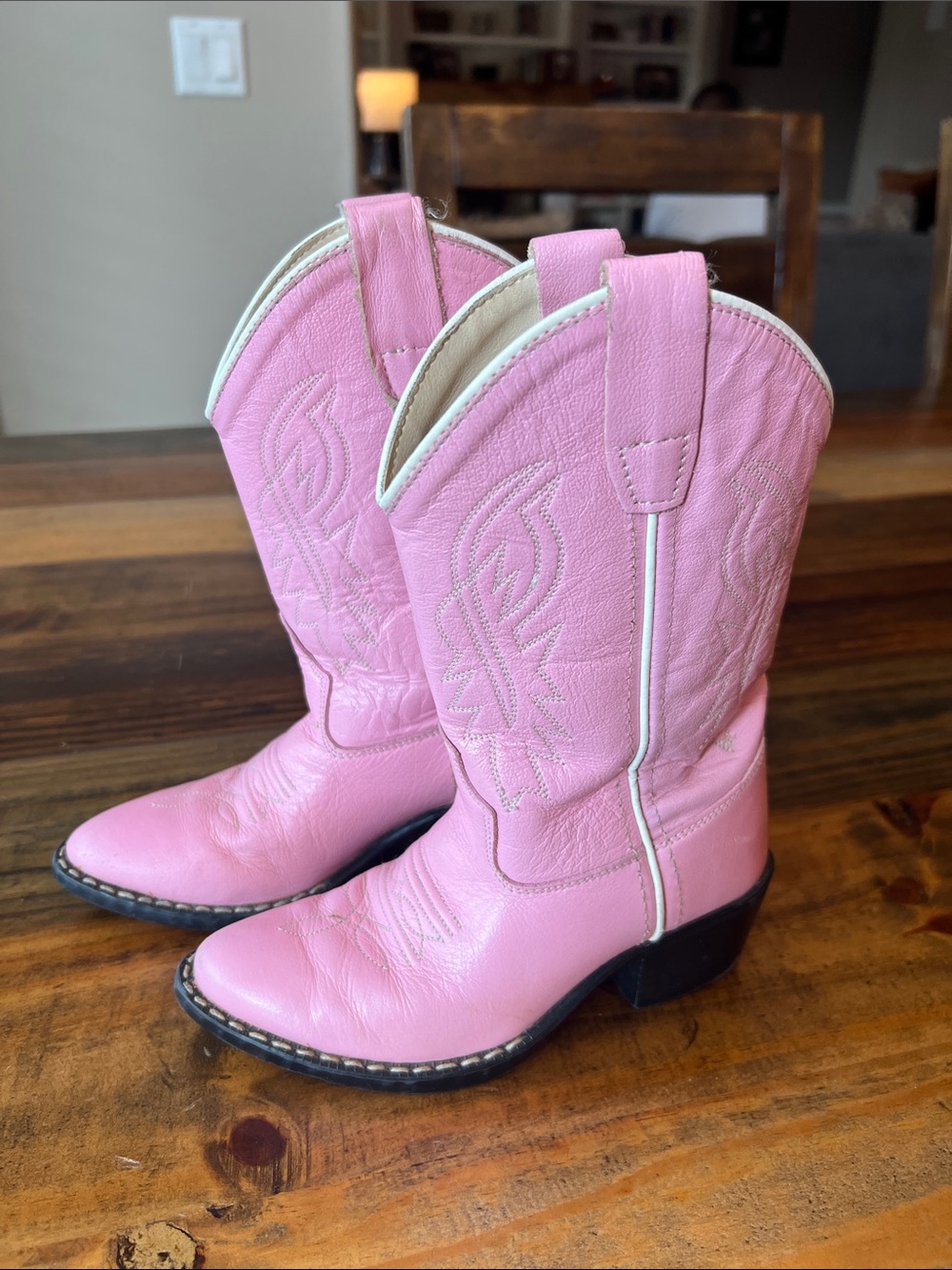 Old West Girls Pink Western Boots